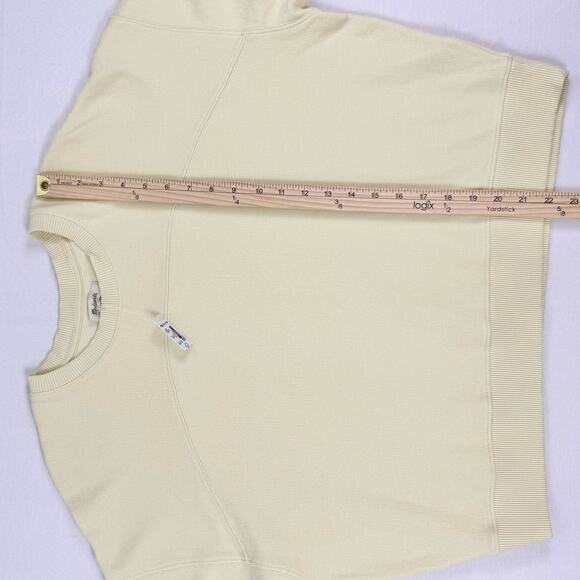 Madewell Top Womens XL Yellow Ribbed Muscle Tee Crew Neck Botanical Dye - Picture 10 of 11